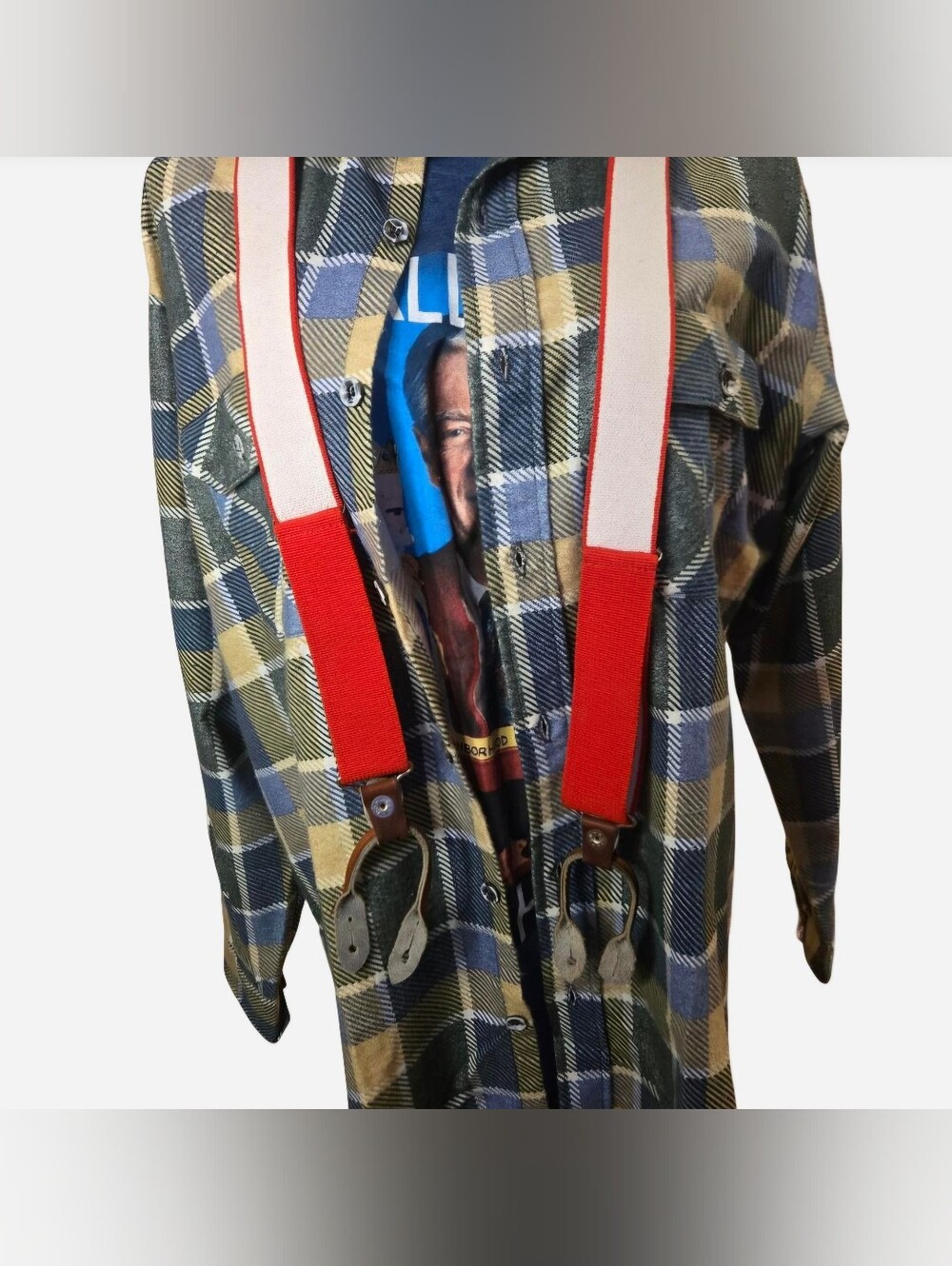 Vintage Red Button-On Trouser Braces / Suspenders - Picture 3 of 7